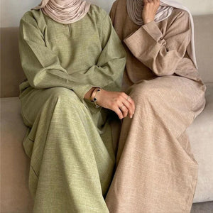 High quality linen abaya dress