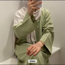 Load image into Gallery viewer, High quality linen abaya dress