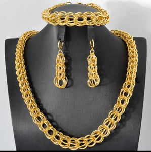 Luxury 18k gold plated necklace set