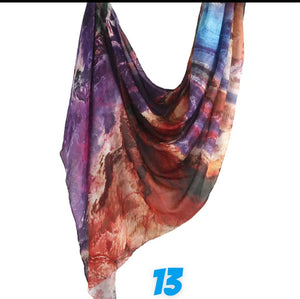 Water color cotton/modal hijab